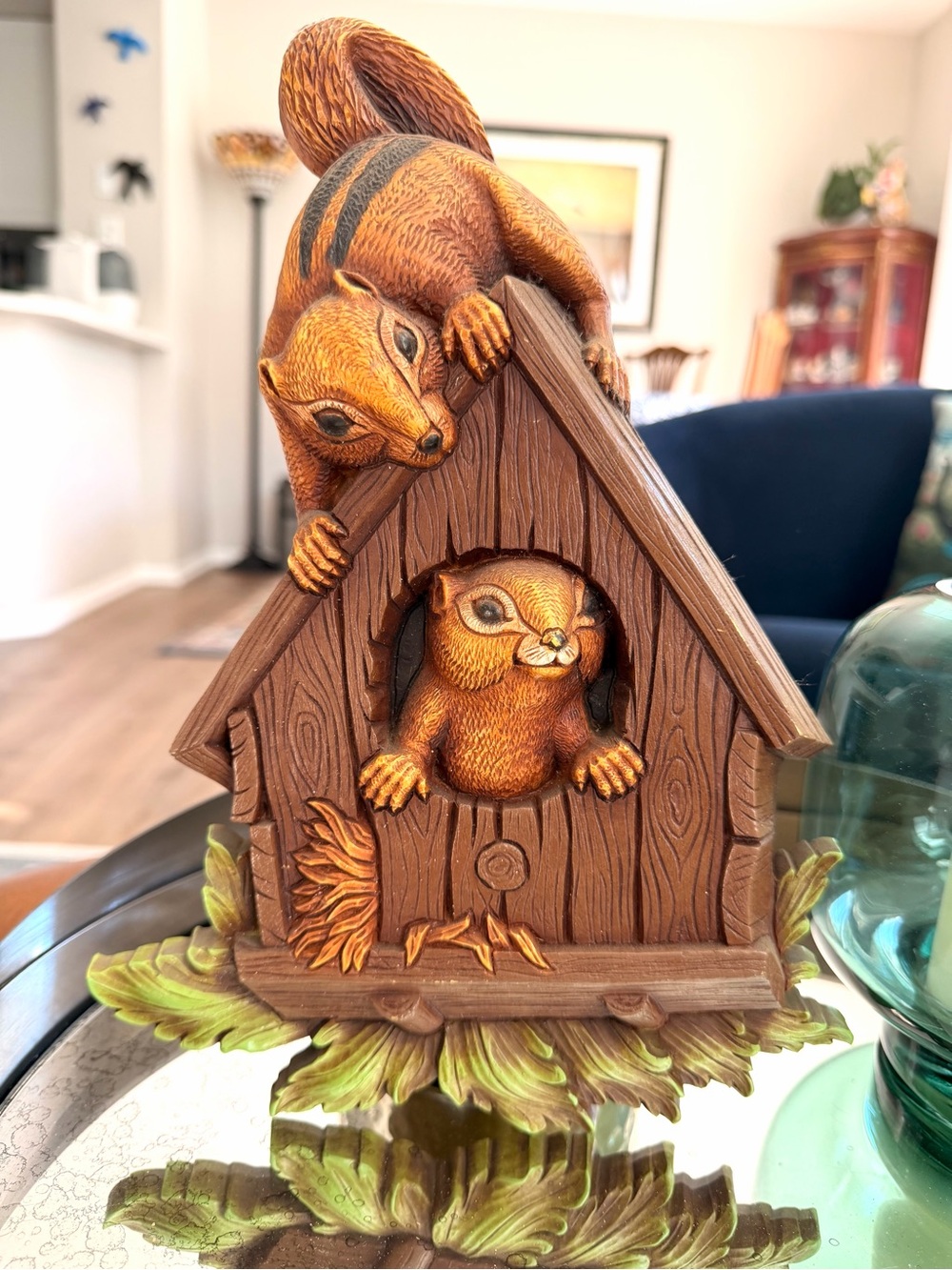 Vintage 1977 Dart Industries Squirrel Birdhouse Wall Plaque | Woodland Decor
